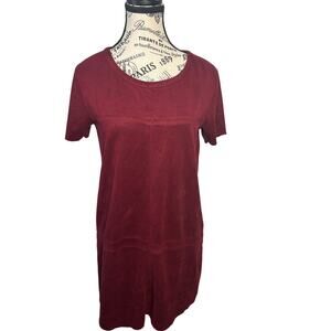 Olivaceous Faux Suede Burgundy Mini Dress